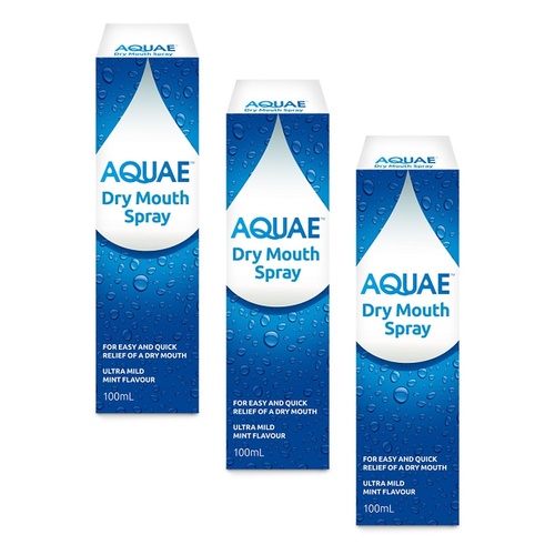 Aquae Dry Mouth Spray 100mL Pack of 3