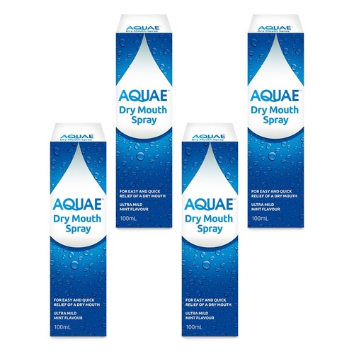 Aquae Dry Mouth Spray 100mL Pack of 4