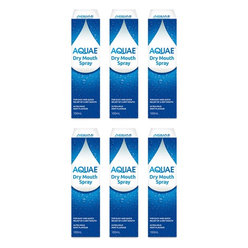 Aquae Dry Mouth Spray 100mL Pack of 6