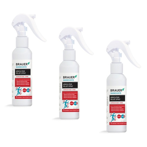 Brauer Magnesium + Arnica Pain Relief Spray 100mL Pack of 3