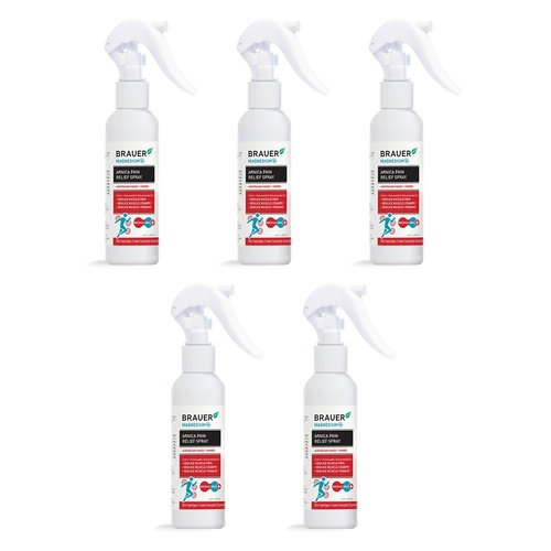 Brauer Magnesium + Arnica Pain Relief Spray 100mL Pack of 5