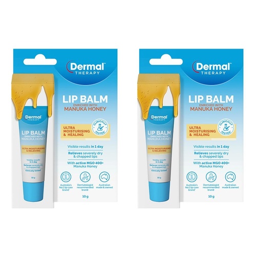 Dermal Therapy Lip Balm Manuka Honey 10g Pack of 2