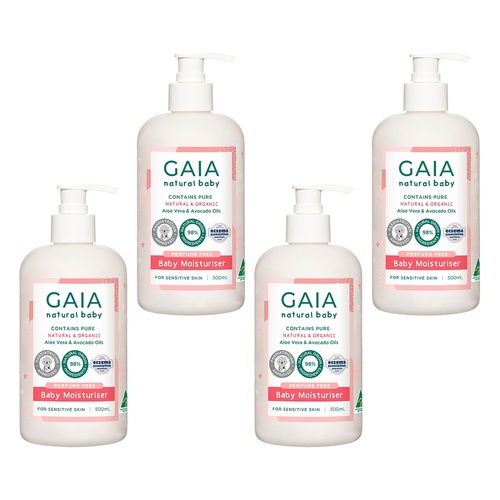GAIA Natural Baby Moisturiser 500mL Pack of 4