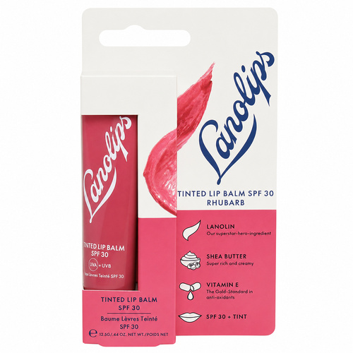 Lanolips Tinted Lip Balm SPF 30 Rhubarb 12.5g Hydrating Lip Care