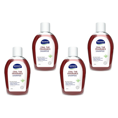 Redwin Coal Tar Fragrance Shampoo 250mL Pack of 4