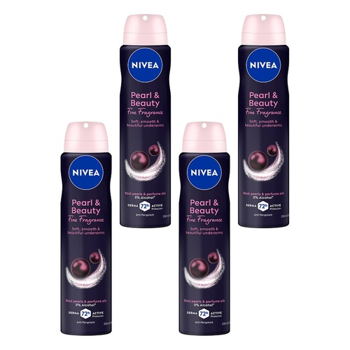 NIVEA Pearl & Beauty Fine Fragrance 250mL Pack of 4