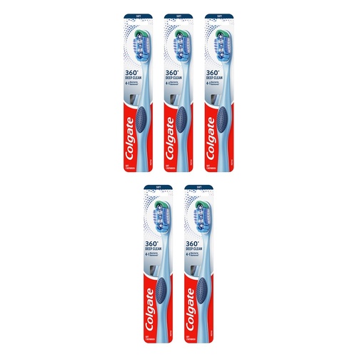 Colgate 360° Whole Mouth Clean Toothbrush Soft Pack of 5