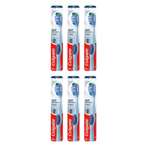 Colgate 360° Whole Mouth Clean Toothbrush Medium Pack of 6