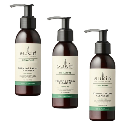 Sukin Foaming Facial Cleanser 125mL Pack of 3