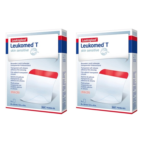 Leuko Leukomed T Sterile Transparent Film Dressing 5 Pack Bundle of 2