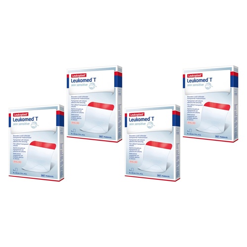 Leuko Leukomed T Sterile Transparent Film Dressing 5 Pack Bundle of 4