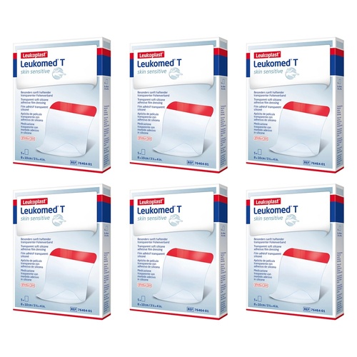 Leuko Leukomed T Sterile Transparent Film Dressing 5 Pack Bundle of 6