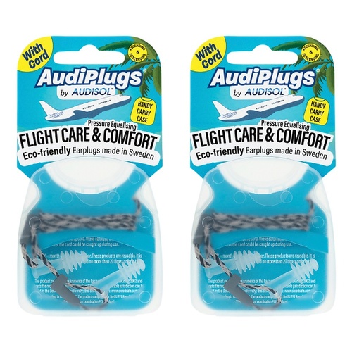 Audiplugs Flight Care & Comfort Earplugs Pack of 2