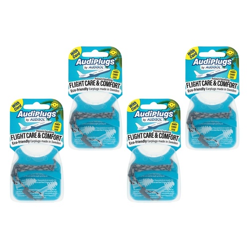 Audiplugs Flight Care & Comfort Earplugs Pack of 4