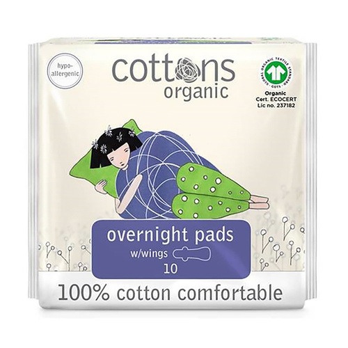 Cottons Overnight Pads 10 Pack x 6