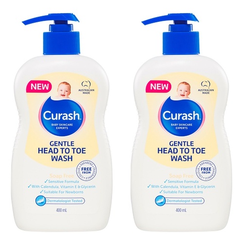 Curash Gentle Head To Toe Wash 400mL Pack of 2