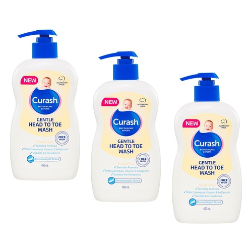 Curash Gentle Head To Toe Wash 400mL Pack of 3