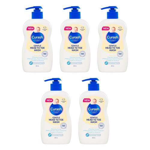 Curash Gentle Head To Toe Wash 400mL Pack of 5