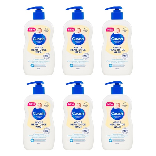 Curash Gentle Head To Toe Wash 400mL Pack of 6