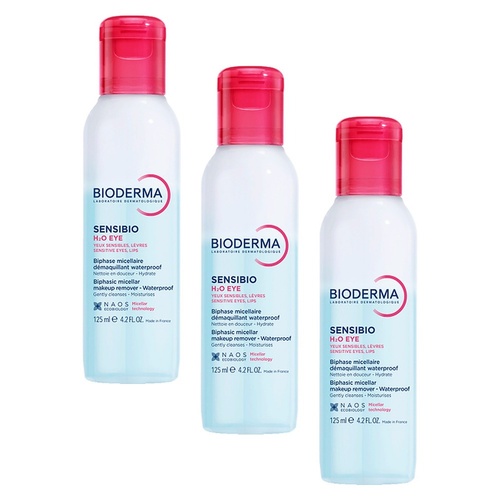 Bioderma Sensibio H2O Eye Biphase Micellar Waterproof Makeup Remover Pack of 3