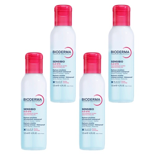Bioderma Sensibio H2O Eye Biphase Micellar Waterproof Makeup Remover Pack of 4