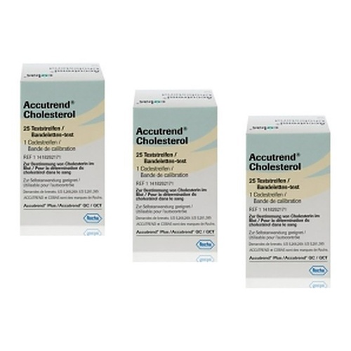 Accutrend Cholesterol Strips 25 Pack Bundle of 3