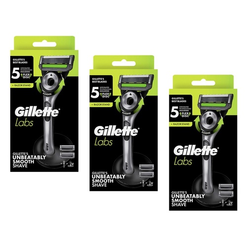 Gillette Labs Razor with Exfoliating Bar Pack of 3