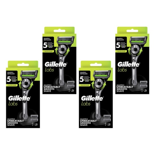 Gillette Labs Razor with Exfoliating Bar Pack of 4
