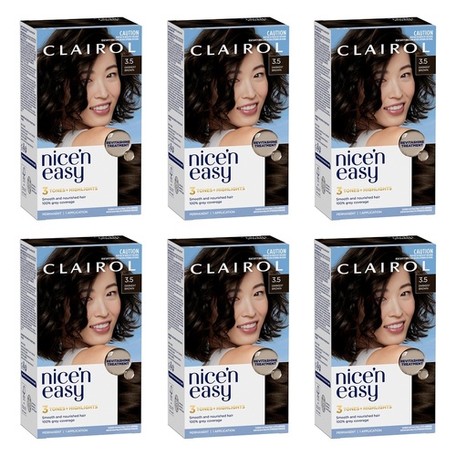 Clairol Nice 'N Easy 3.5 Darkest Brown Permanent Hair Colour Pack of 6