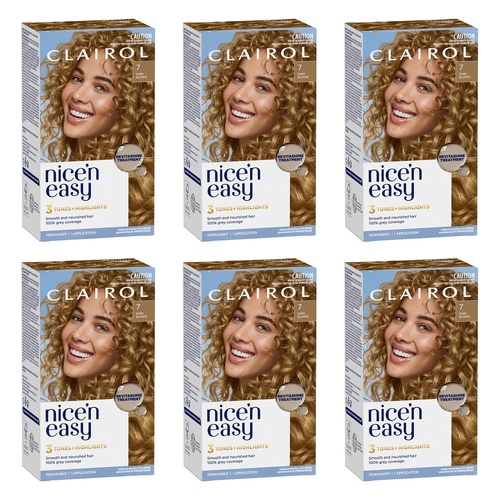 Clairol Nice 'N Easy 7 Natural Dark Blonde Permanent Hair Colour Pack of 6