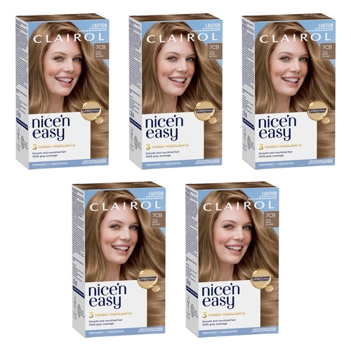 Clairol Nice 'N Easy 7CB Dark Champagne Blonde Permanent Hair Colour Pack of 5