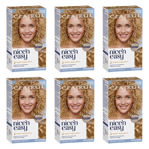 Clairol Nice 'N Easy 8G Natural Golden Blonde Permanent Hair Colour Pack of 6
