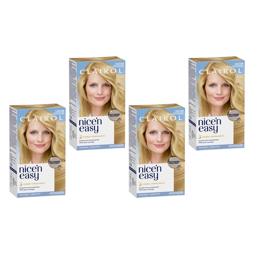 Clairol Nice 'N Easy 9.5A Natural Baby Blonde Permanent Hair Colour Pack of 4