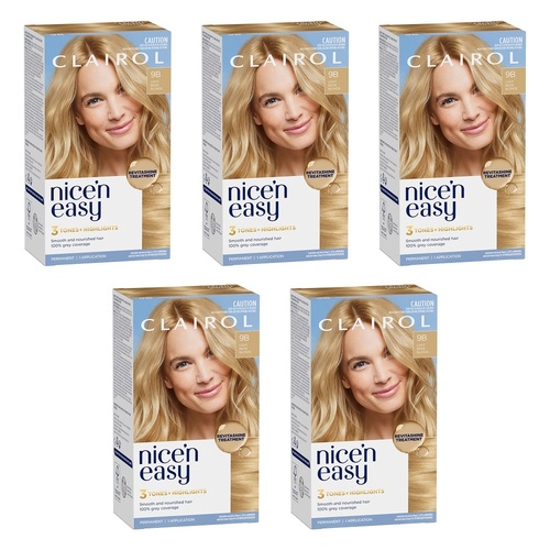 Clairol Nice 'N Easy 9B Light Beige Blonde Permanent Hair Colour Pack of 5