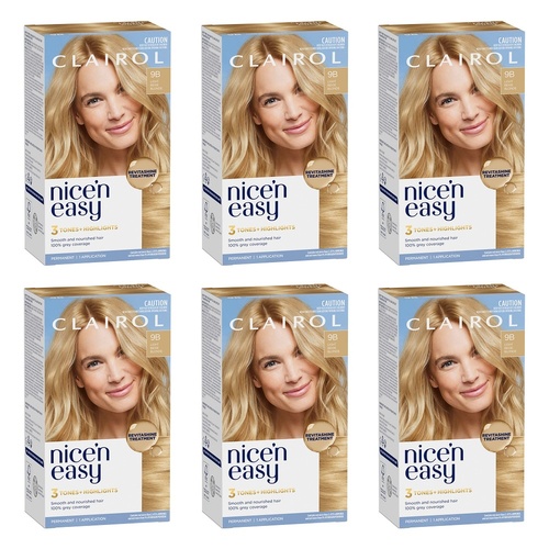 Clairol Nice 'N Easy 9B Light Beige Blonde Permanent Hair Colour Pack of 6