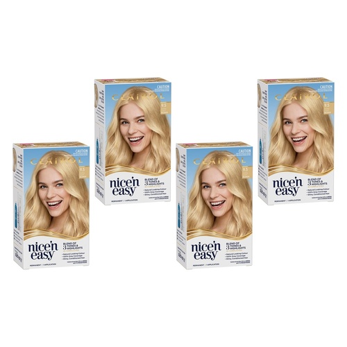 Clairol Nice 'N Easy 9.5 Extra Light Blonde Permanent Hair Colour Pack of 4