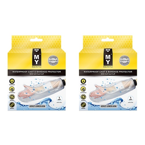 MY Waterproof Cast & Bandage Protector Adult Lower Arm Pack of 2