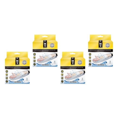 MY Waterproof Cast & Bandage Protector Adult Lower Arm Pack of 4