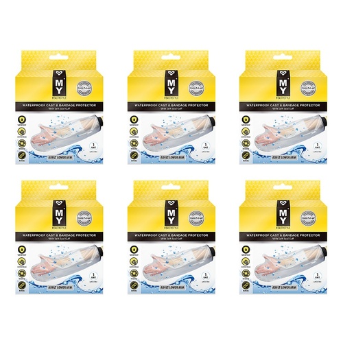 MY Waterproof Cast & Bandage Protector Adult Lower Arm Pack of 6