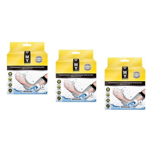 MY Waterproof Cast & Bandage Protector Adult Full Arm Pack of 3