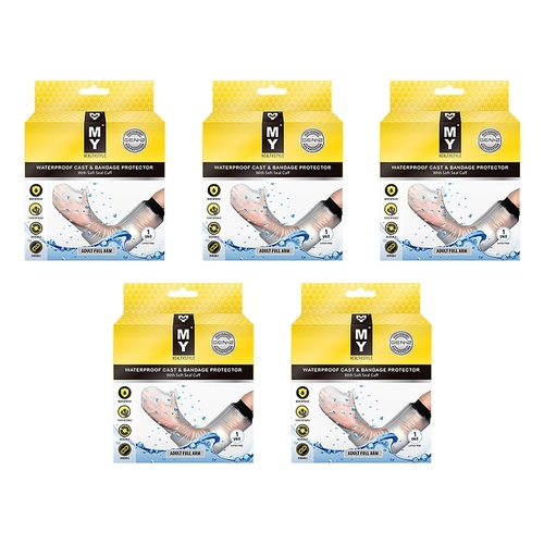 MY Waterproof Cast & Bandage Protector Adult Full Arm Pack of 5