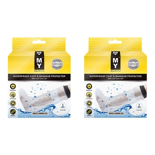 MY Waterproof Cast & Bandage Protector Adult Lower Leg Pack of 2