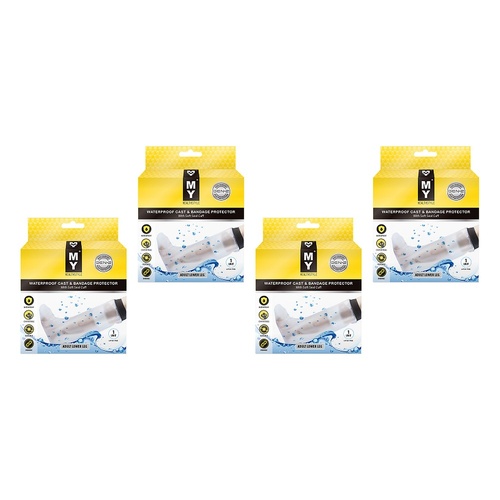 MY Waterproof Cast & Bandage Protector Adult Lower Leg Pack of 4