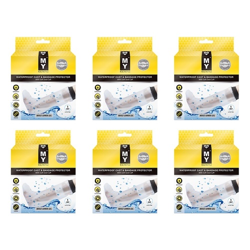 MY Waterproof Cast & Bandage Protector Adult Lower Leg Pack of 6