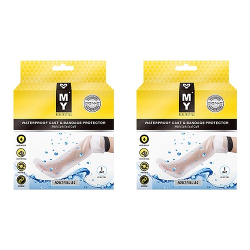 MY Waterproof Cast & Bandage Protector Adult Full Leg Pack of 2