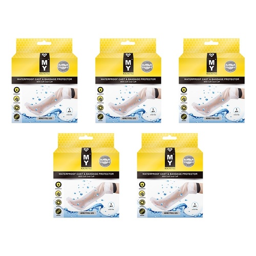 MY Waterproof Cast & Bandage Protector Adult Full Leg Pack of 5
