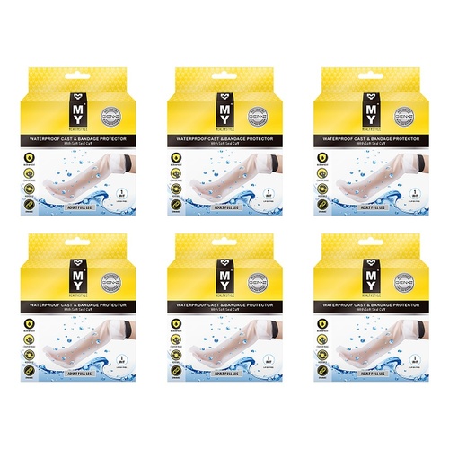 MY Waterproof Cast & Bandage Protector Adult Full Leg Pack of 6