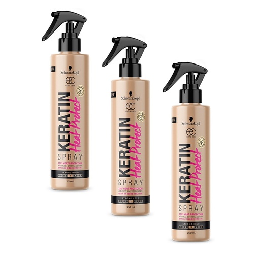 Schwarzkopf Extra Care Keratin Heat Protect Spray 250mL Pack of 3