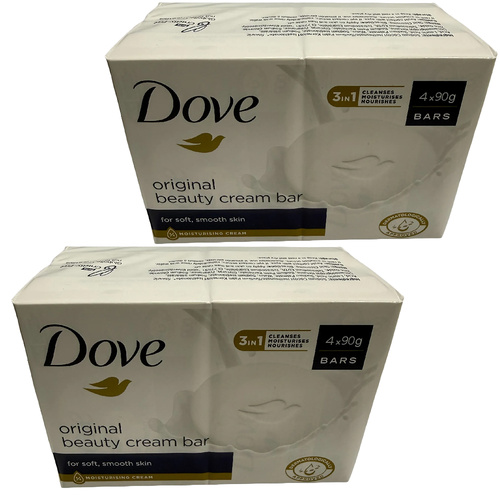 Dove Beauty Cream Bar Original 2 x 4 Pack 90g Moisturising Soap