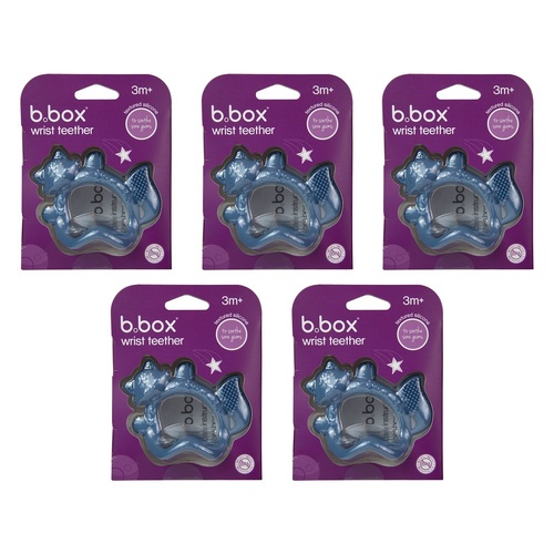 B.Box Wrist Teether Lullaby Blue Pack of 5